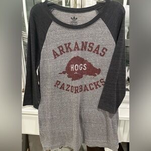 Adidas ARKANSAS College Vault Gray Tee size XL